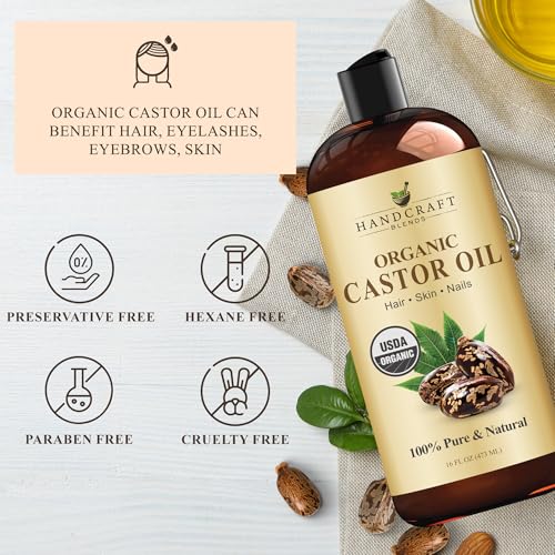 Image of Handcraft Blends Castor Oil Pack Wrap | Organic Castor Oil 16 oz | Reusable Wraps | Roll on Bottle | Durable Comfortable Pack Wraps | Adjustable Elastic Straps| Neck and Stomach
