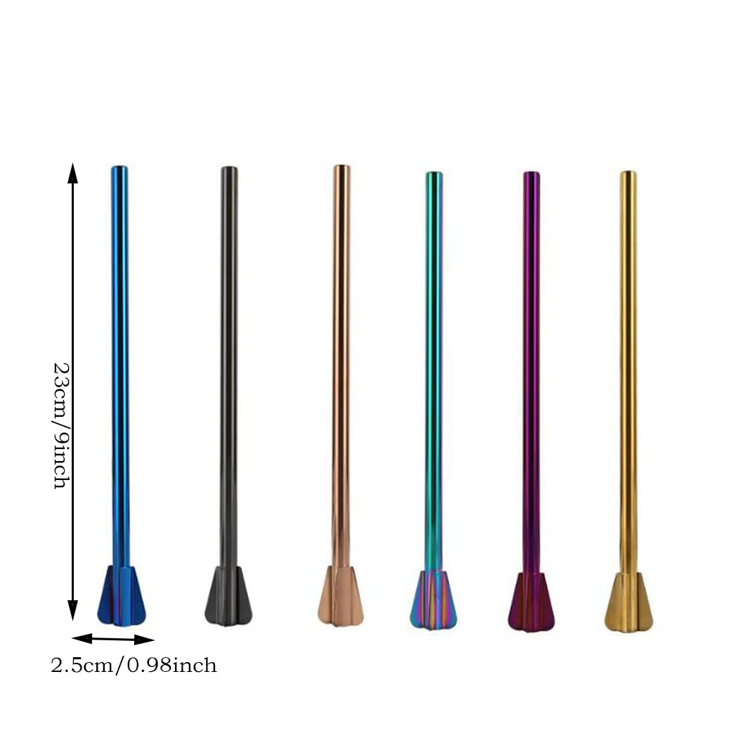 Hoshen 4 Piece Set of 9 Inch Stainless Steel Stirring Straws - Image 2