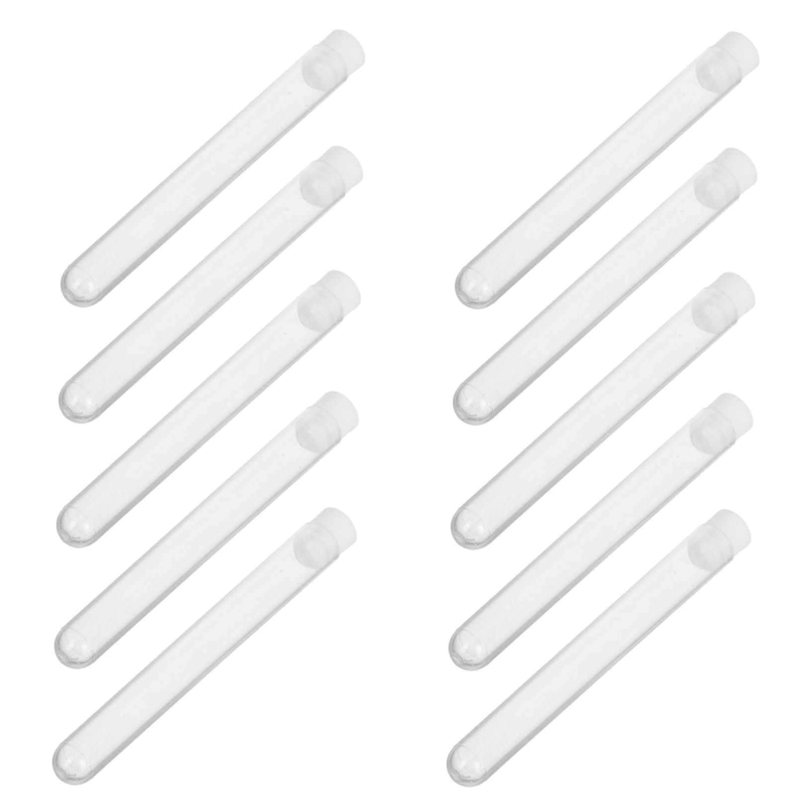 Mikinona Portable Eyelash Brush Container 15pcs Round Bottom Test Tube Cases for Mascara Wands Eyebrow Spoolies Lash Tools