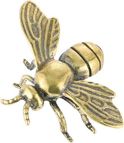 VOSAREA Adorno de estatua de estatua de abeja de latón Mini escultura de abeja vintage retro Feng Shui Animal Luck Colección Colgante para