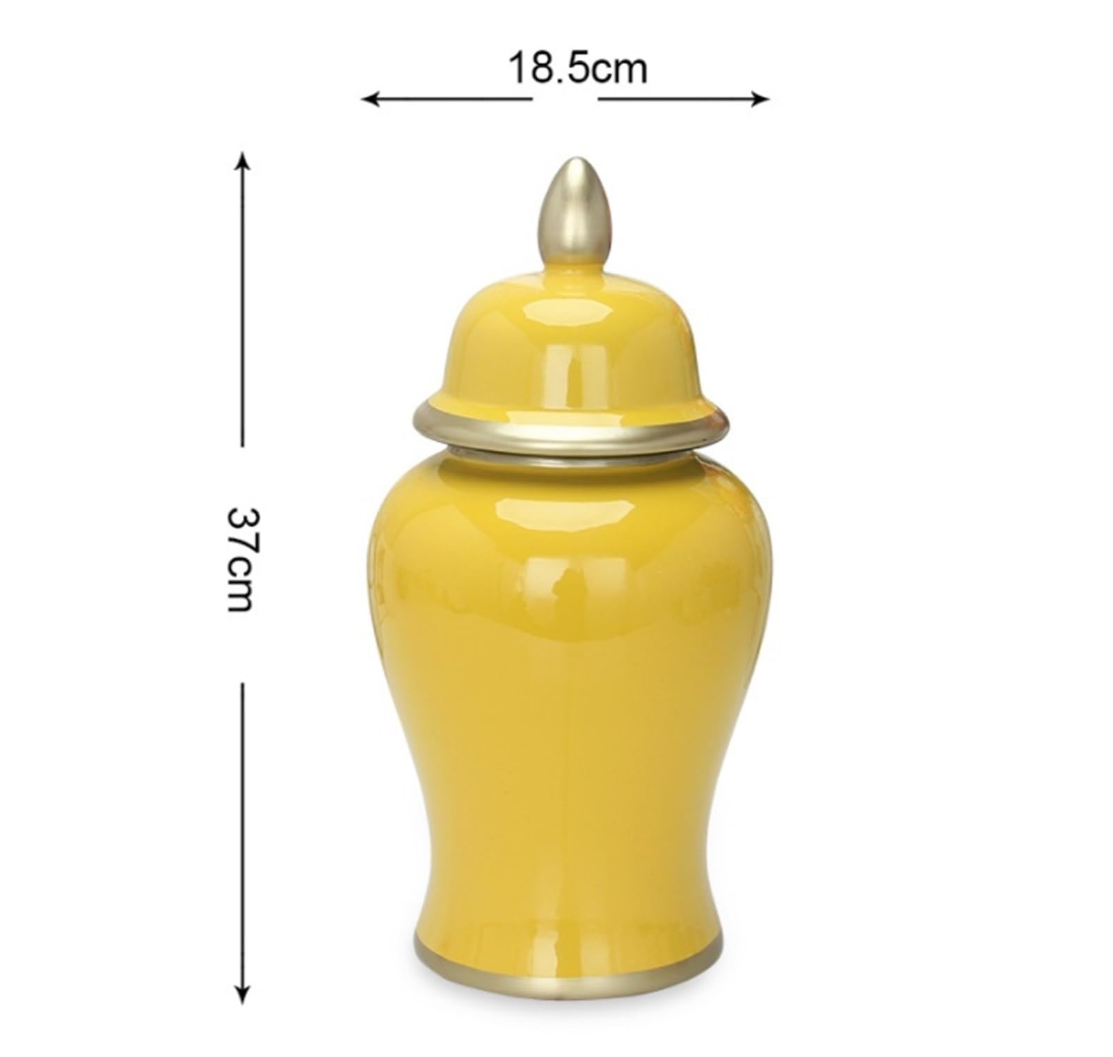 Ingwer Glas mit Deckel Ingwergläser Keramik Ingwer Glas Mit Deckel Porzellan Tempel Glas Blume Vasen Für Wohnzimmer Porzellan-ingwerglas Vorratsglas Dekoratives(18.5 * 37cm)