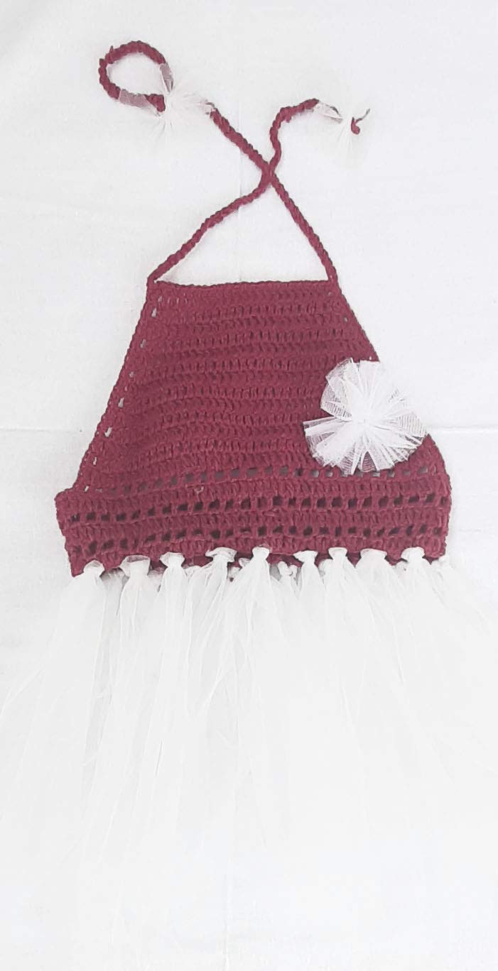 My Little Princess Crochet Tulle Top for Baby Girl Pink and White-image-6