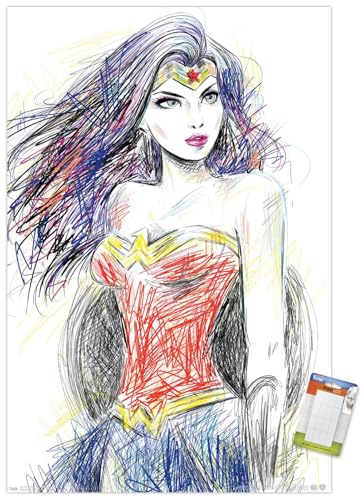 Poster Wonder Woman DC Comics 37,4x56,8 cm avec support mural