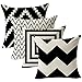 4 Pezzi Federa Geometrica, Copricuscino in Lino, Federe per Cuscini Divano, Federa Quadrata, per Divano Sedia Divano Camera da Letto Auto, Decorazione della Casa, 18 Pollici x 18 Pollici