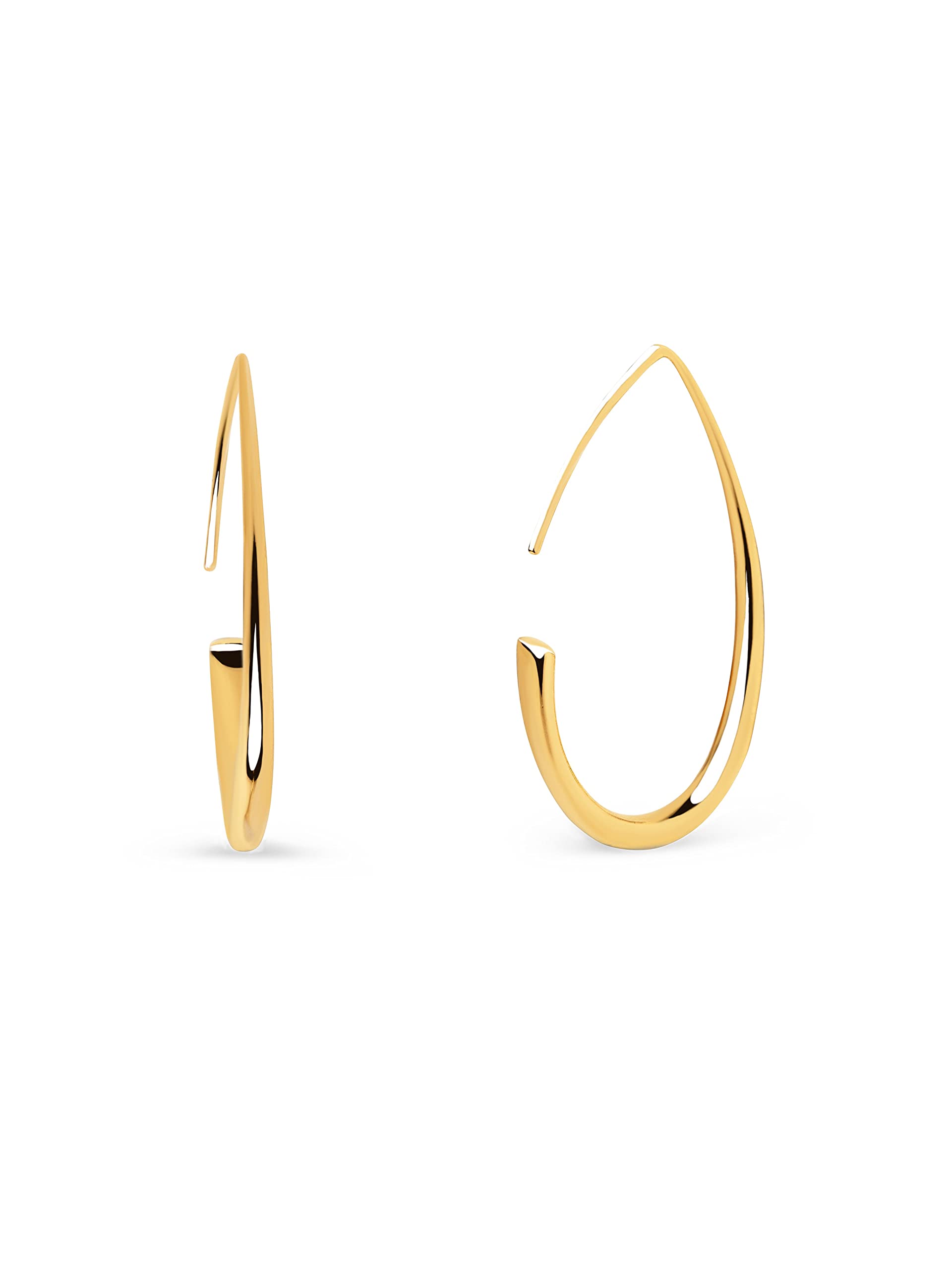 SINGULARU - Orecchini Gota Arch. Argento Sterling con Finitura Placcata Oro 18Kt o Rodio. Senza Chiusura. Gioielli per Donna