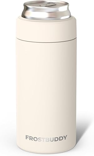 Frost Buddy Mini enfriador de latas universal  Se adapta a latas delgadas de 12 onzas y 7.5 onzas  Acero inoxidable aislado al vacío  Mantiene las
