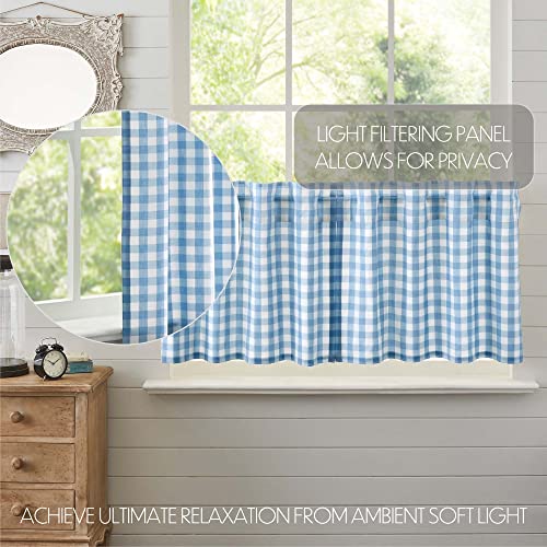VHC-Brands-Annie-Blue-Buffalo-Check-Farmhouse-Tier-Kitchen-Curtain-Set-24×36 VHC Brands Annie Blue Buffalo Check Farmhouse Tier Kitchen Curtain Set 24×36