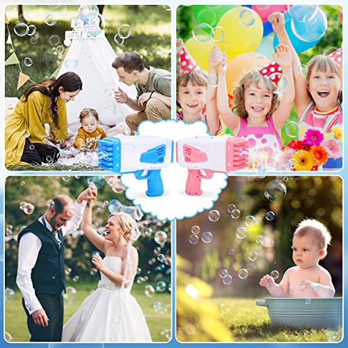 2-Pack Bubble Machine Gun, 36 Holes Bubble Gun With Light, Automatic Bubble Maker Blower Machine For Kids Summer Outdoor Toy Wedding Party Birthday Gifts #TOP4