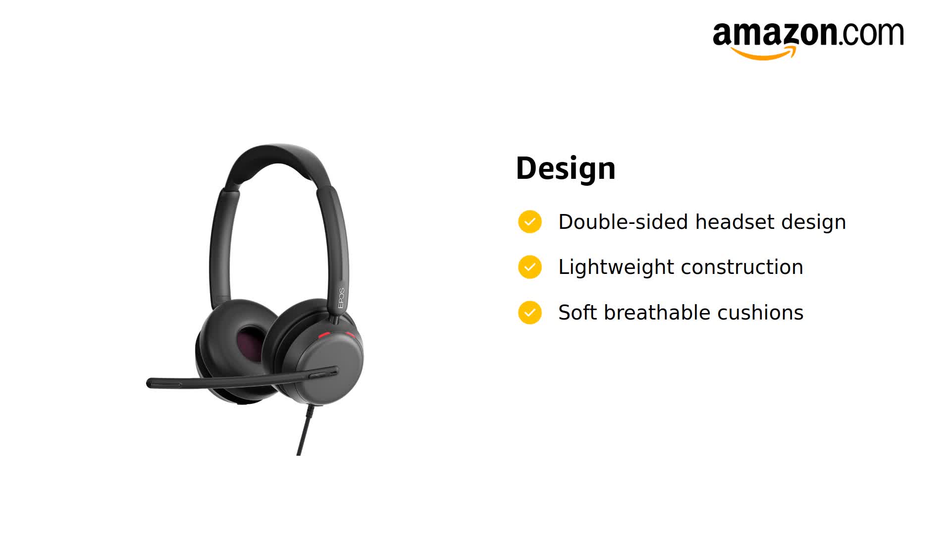 Amazon.com: EPOS Impact 860 ANC Double-Sided Wired Headset with