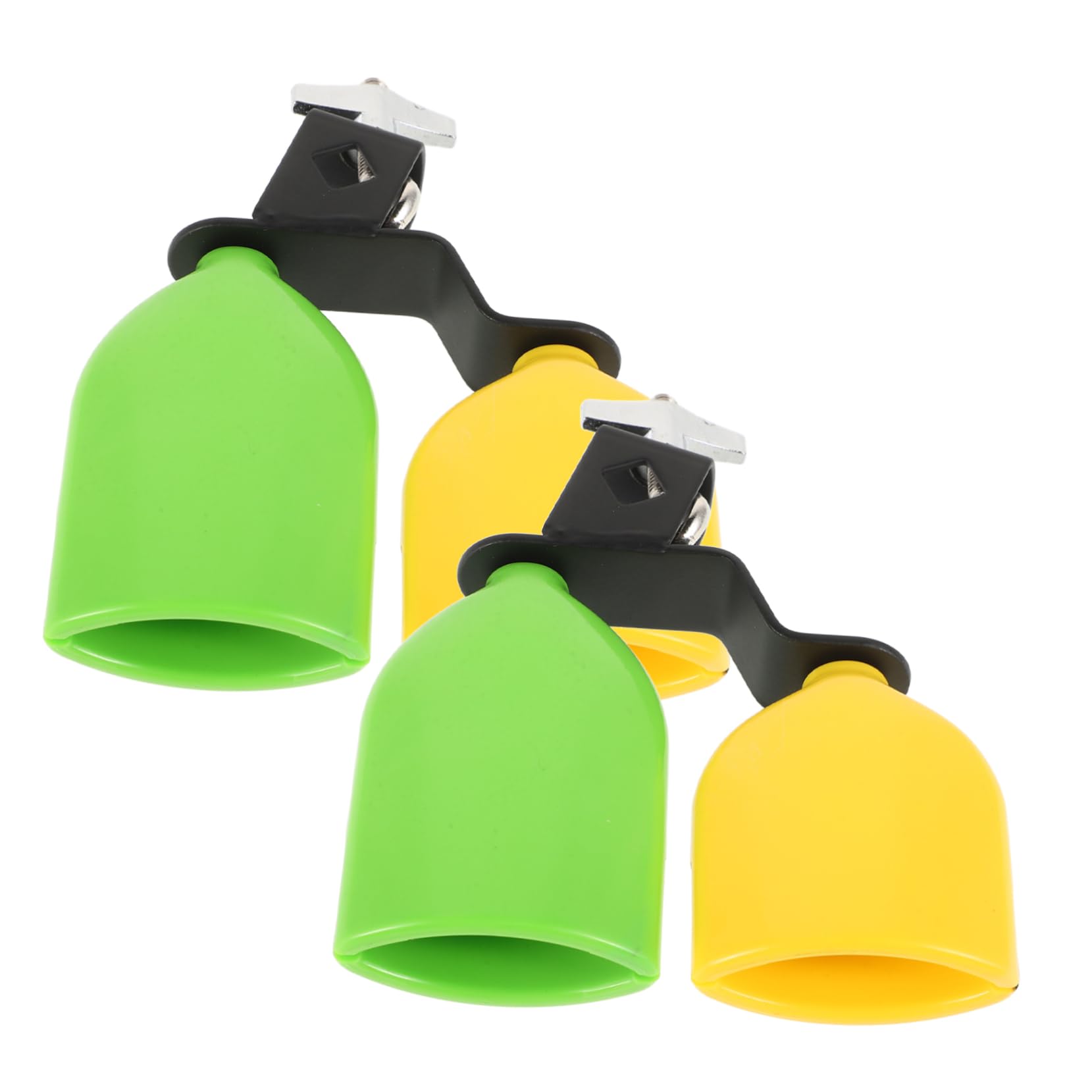 HEMOTON Musical Instruments Cowbells 1 Pair Plastic Drum Set Cowbells Mount for Percussion Practice