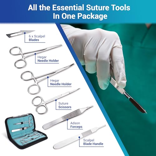 Alcedo ASK193-NP Sterile Sutures Thread & Needle With Tools Kit thumb #2