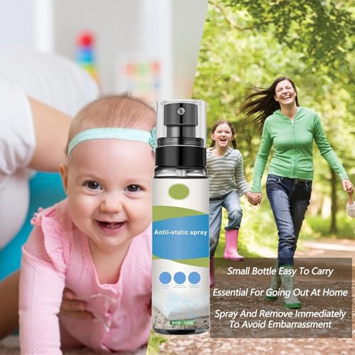Antistatik Spray,Spray Antistatisch,100 ml Anti Static Spray,Antistatikspray,Statikspray für Kleidung,für Kleidung,Textilien,Möbel und Auto,Reduziert Statische Aufladung