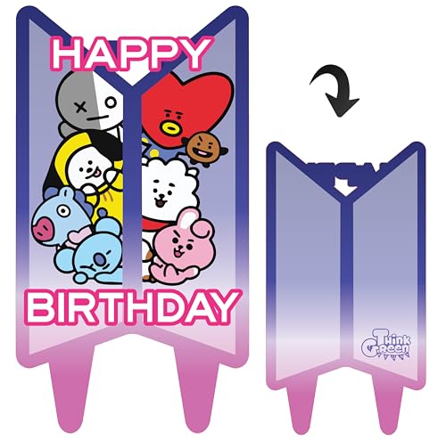 BTS Birthday Cake Topper for Kpop Music Party