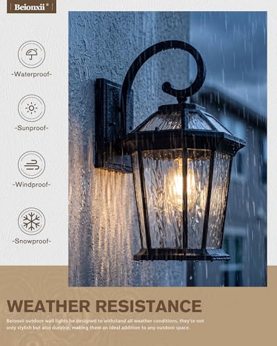 Image of Beionxii 18Inch Outdoor Wall Light, Waterproof Large Outdoor Wall Lantern