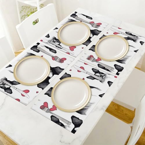 Sets de table Boston Terrier imperméables anti-tache en PVC - 7