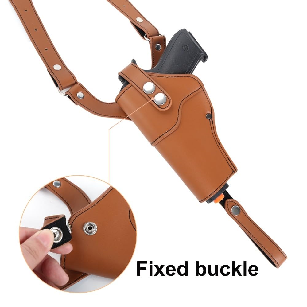 Funda de Hombro, Funda Vertical de Cuero sintético para Pistola Doble, Funda Oculta con Correa Ajustable para 1911 92 96, GL 48 45, 43, 19, QSZ92