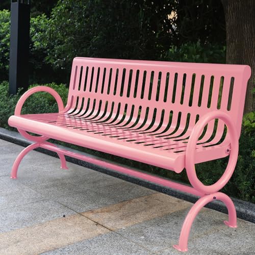 Banc de parc en aluminium style fer forgé résistant bleu 119cm