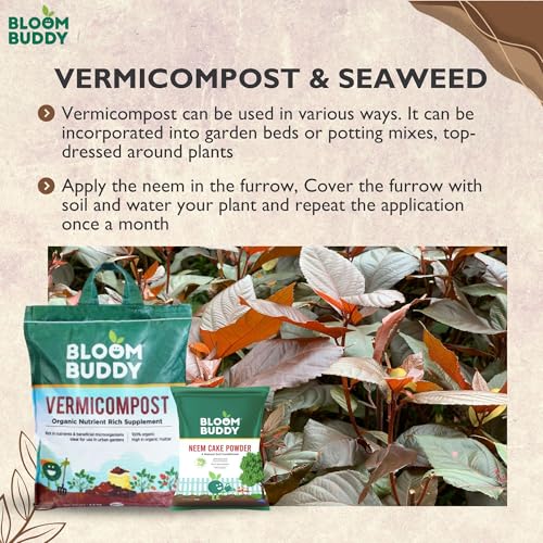 Image of Bloom Buddy Vermicompost 4.5kg & Neem Cake Powder 450g Combo - Enrich Soil & Naturally Fertilize Plants