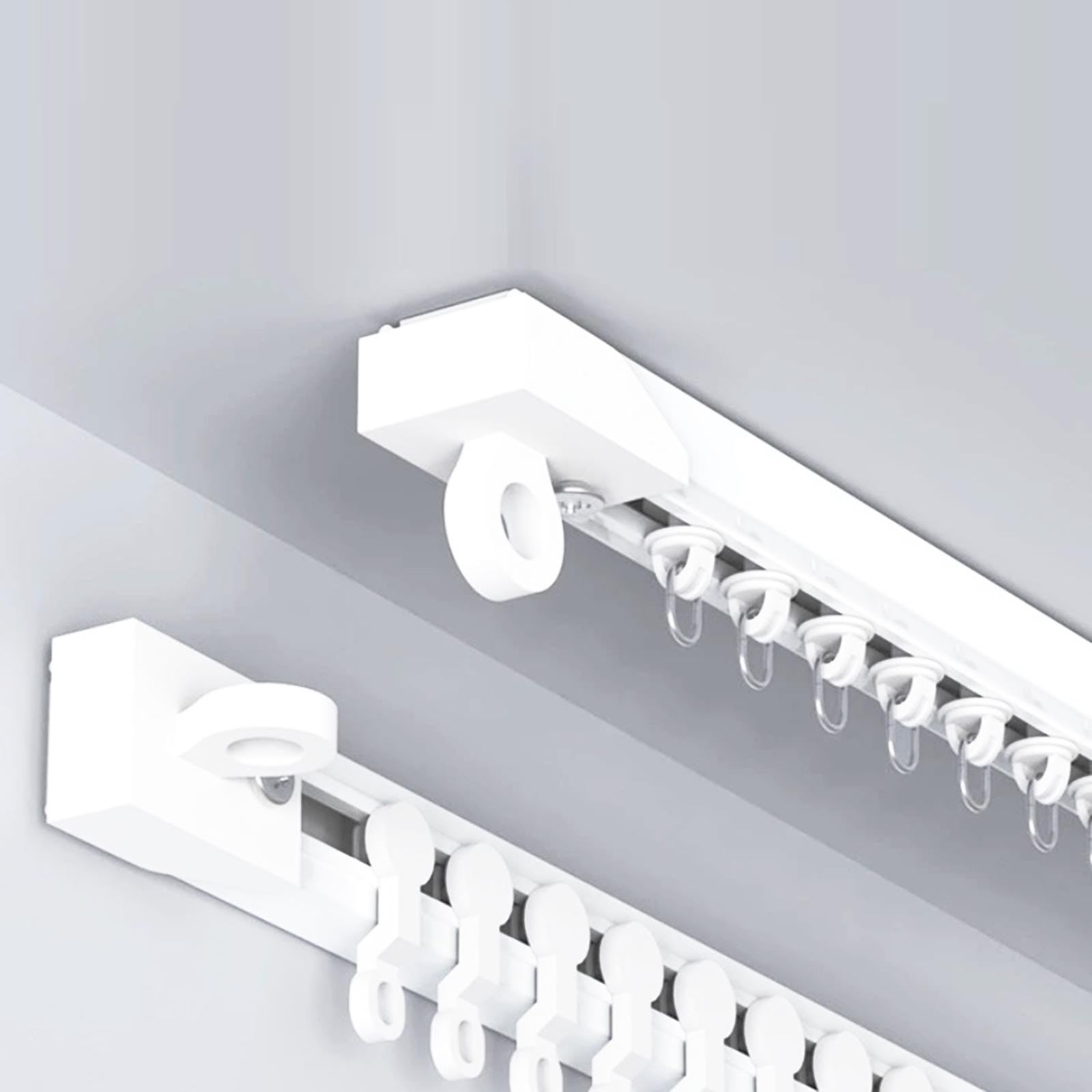Regulowany system montażu sufitowego i ściennego ain Track System 1 m do 4,8 m, cichy suwak, bez wiercenia, samoprzylepny, łatwy montaż, do sypialni i biura, ścianka działowa, 4 m