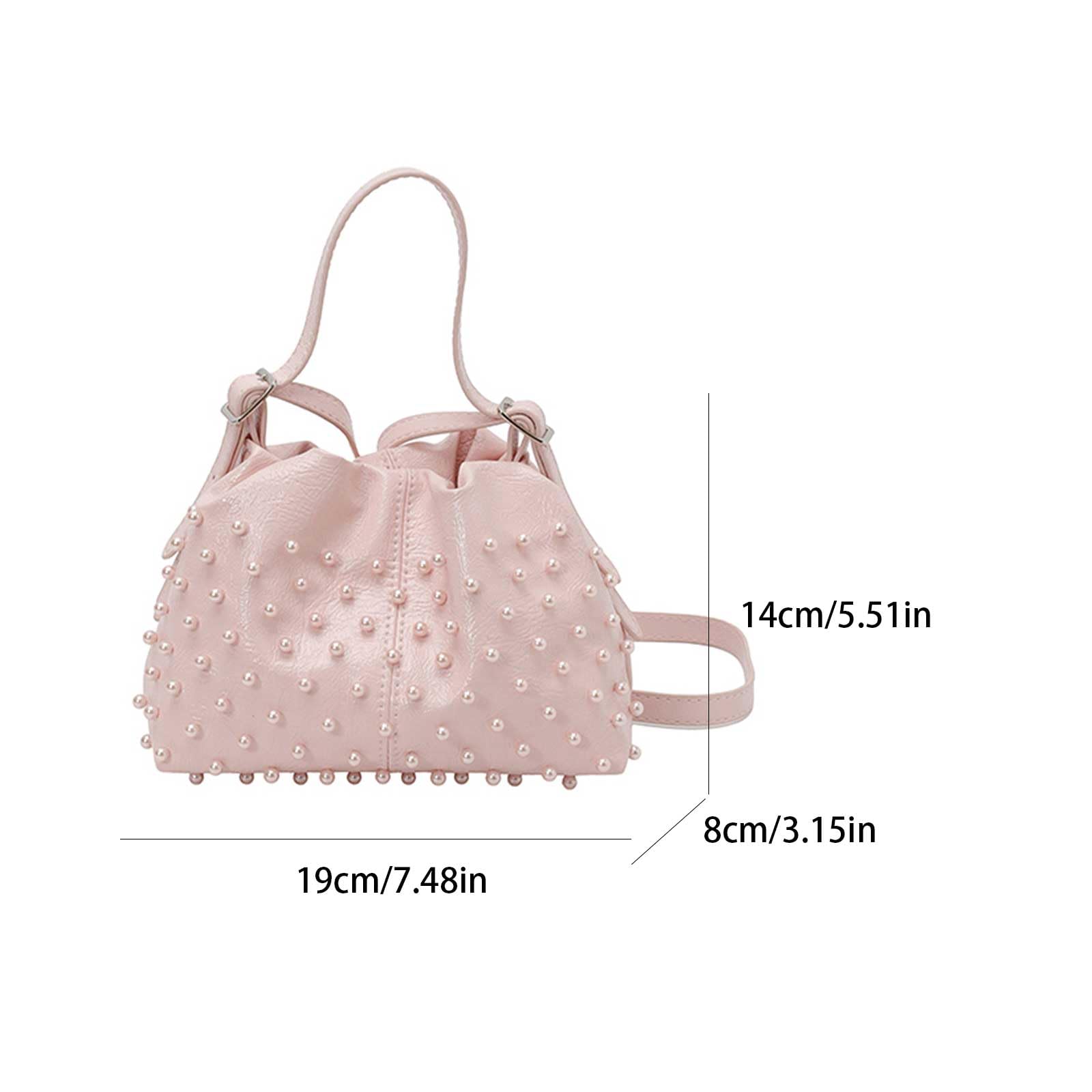 Bolso de piel sintética con cordón, bolso de mano con correa para el hombro