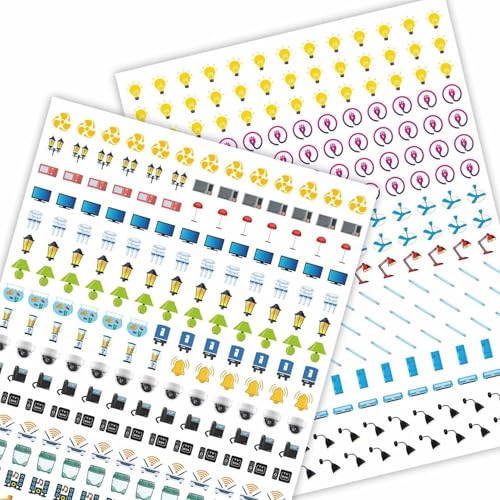 Image of Switch Board Stickers for Home and Office - 560 Self Adhesive Electric White Switch Board Covers, Vinyl Transparent Stickers for Lightbulb, Fan, AC, Stickers (Multicolour)