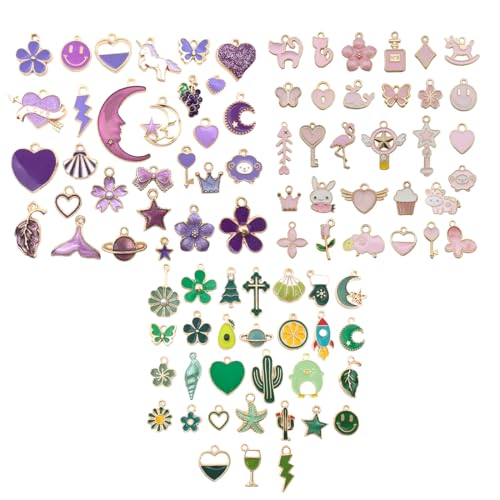 DIFLAX 90 Pièces Breloque pour Bracelet Mixte Charms Pendentifs DIY Collier Bracelet pour la Fabrication de Bijoux Lot en Vrac pour Création de Collier...