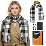 WELUK Heated Scarf for Women Men with 5000mAh Rechargeable Battery, 3 Temperature Settings Winter Electric Heating Neck Scarf for Cold Weather