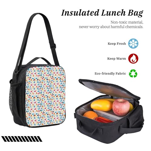 Cute Cat Animal Cartoon Kitty 17 Inch Backpack Sets Lunch Bag Lightweight Daypack for Men Women 3Pcs4