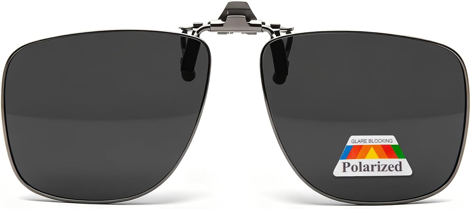 LianSan Upgraded Polarized Clip On Sunglasses Over Prescription Glasses,Flip Up Sun Shades Fit Eyeglasses Anti Glare