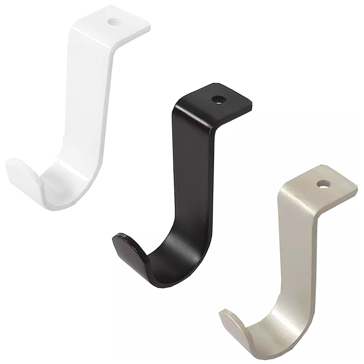 Staffe Per Tende Da Soffitto - Set Di 3 Supporti Per Asta Da 2.8cm, Nero - Foto 6