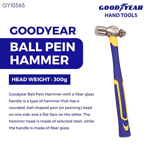 Image of Goodyear Metal Ball Pein Hammer with Handle (Silver) (GY-10565)