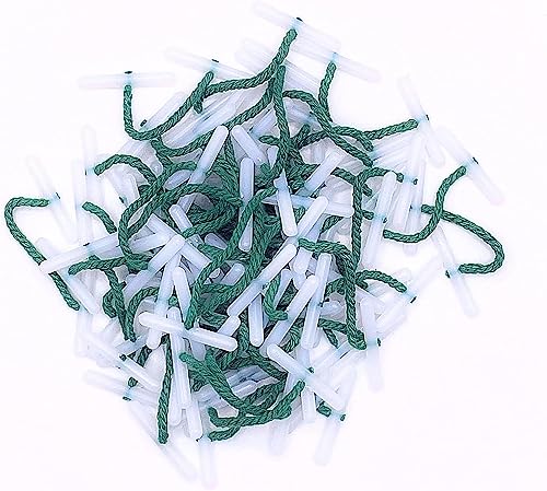 Paper Sense | 100 X 76mm Treasury Tags | Green String Tag | Plastic Ends | Paper Binders Stationery Binder Fasteners Document Ties | Office Fasteners (76mm millimeters)
