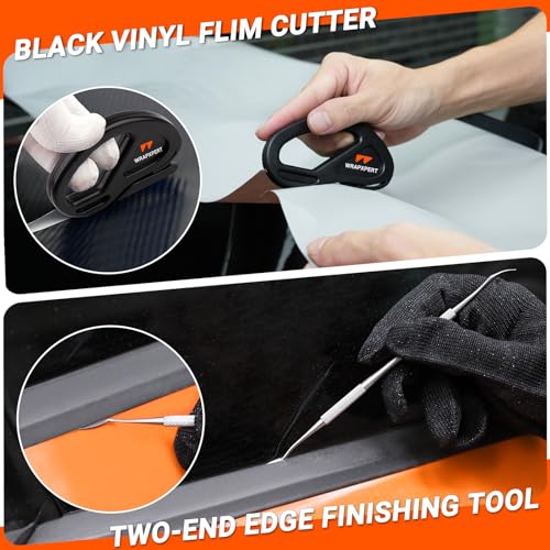 Image of WRAPXPERT Vinyl Wrap Tool Kit,Car Wrap Kit Include Vinyl Wrap Gloves & Magnets,Utility Knife with Blades,Wrapping Paper Cutter,Felt Squeegee Corner Squeegee Window Tint Tools