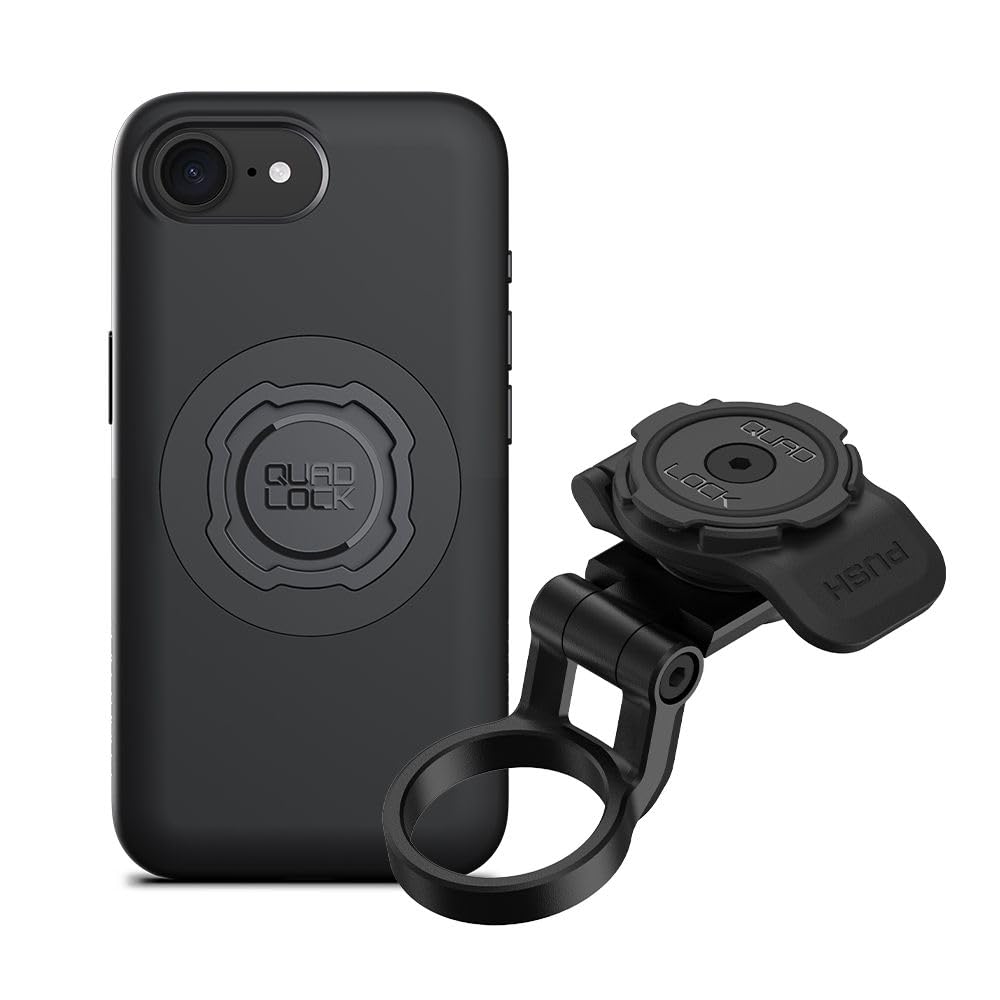 Quad Lock Stem Cap Mount (Adjustable) Bike Kit with iPhone 17e MAG Phone Case