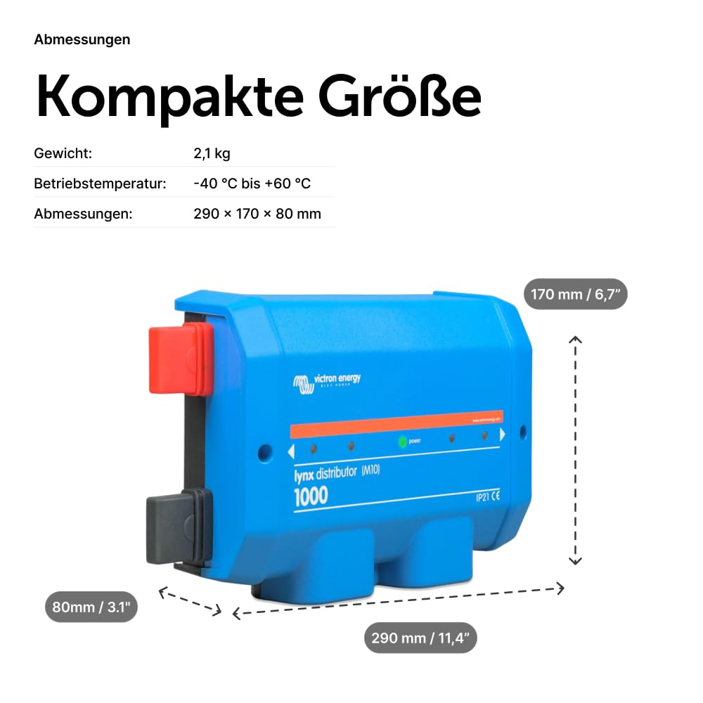 Victron Energy Lynx Distributor M10 1000A DC-Verteiler mit Sicherungsüberwachung Bluetooth