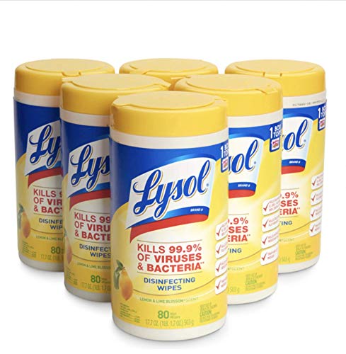 Power Plug 6 Pack Household Cleaning Wipes, Lemon Blossom Scent, 480 Wipes Total