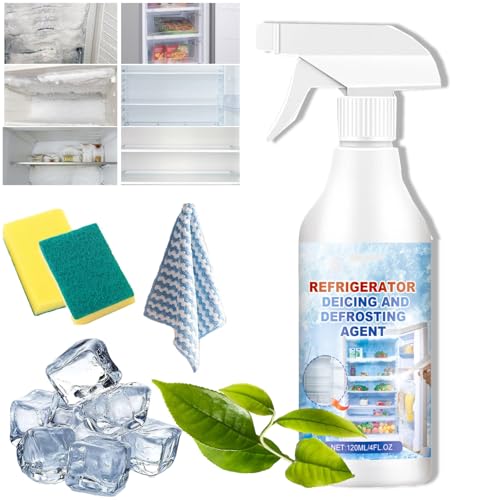 RJDJ 120ml Fridge Freezer De-Icer Spray, Defrosting Spray For Fridge Freezer, Refrigerator Defrosting Sprays, De-Icer Clean For Refrigerator Defroster, Efficiently Quickly Removes (1PC)