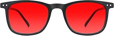 TIJN Sleep Glasses for 99% Blue Green Light Blocking Red Lens for Computer Gaming Screen Fatigue UV Protection