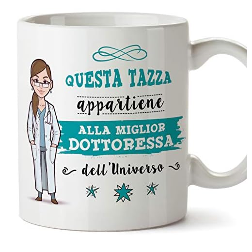 Mugffins Dottoressa Tazze Originali di caffè e Colazione da Regalare Lavoratori e Professionisti - Questa Tazza appartiene alla miglior Dottoressa dell'universo - Ceramica 350 ml