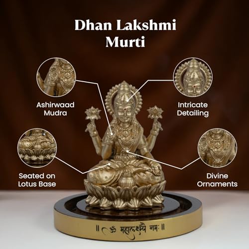 Image of Astrotalk Mahalakshmi Murti in Borosilicate Glass Dome | Lakshmi Devi Idol for Car, Home, & Mandir | Attracts Money, Prosperity & Fortune | 3D Printed Idol | Gift for House Warming Ceremony(7x5.5 cm)