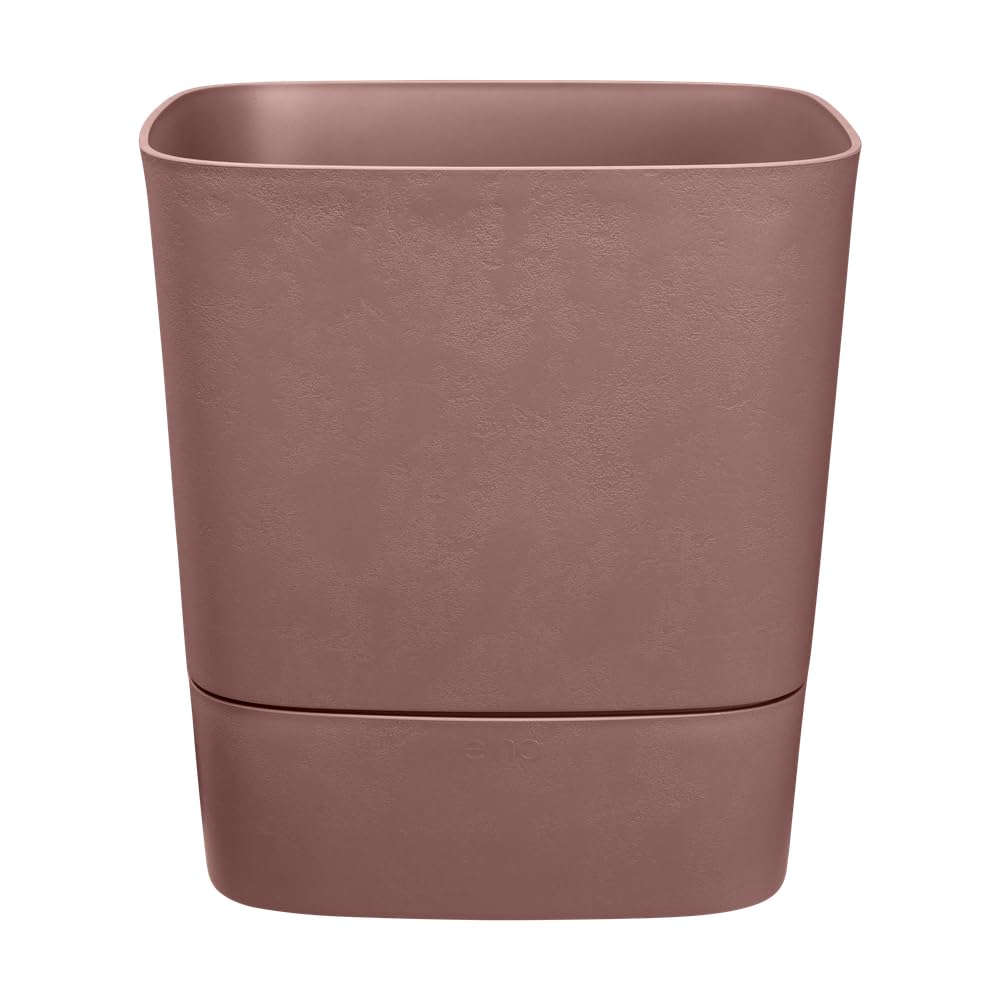 elho Greensense Aqua Care Quadrat 38cm Blumentopf - Lehmbraun | L 38 x B 38 x H 38.9 cm | Integrierter Untersetzer | für den Innen- und Außenbereich | 100% recyceltes Plastik