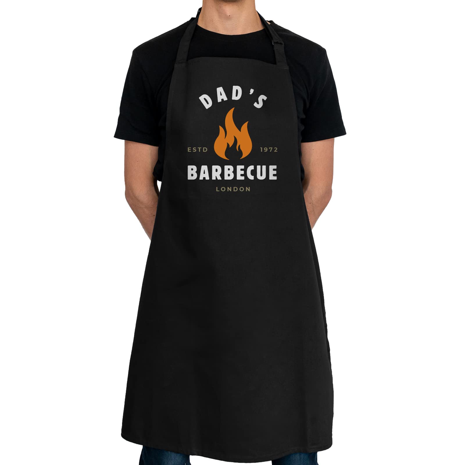 Stickerscape Men's Black Personalised Bbq Apron (Flame - ) | Flame Barbecue Adults Apron For | Gifts For Fathers Day, Birthday Or Christmas | Bbq Accessories For Dad