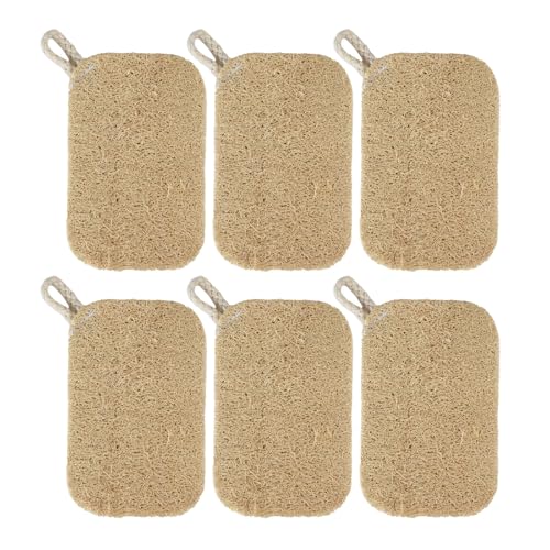 Shntig 6 Stück natürlicher Luffa-Schwamm für effektive Küchenreinigung und Haushaltsgebrauch, Töpfe, Pfannen, Utensilien, Küchenreinigungswerkzeug