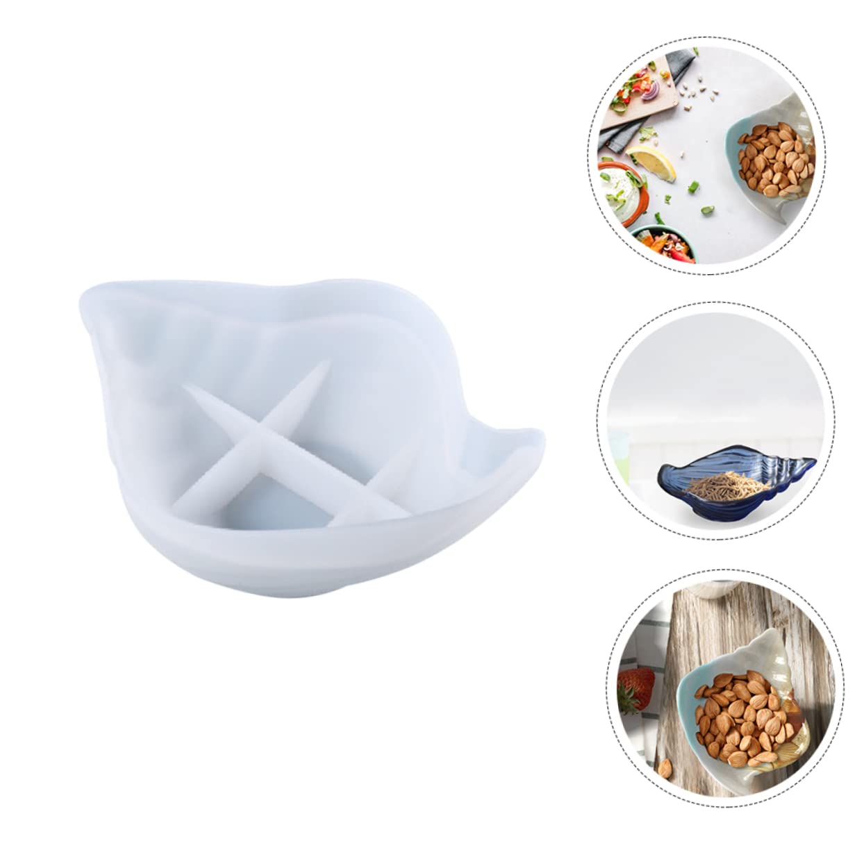 Operitacx 3 Pièces Moule à Plaque De Conque Plateau Coque en Silicone Décoration De Maison Epoksi Kal?p Bijoux Époxy Moule Nautique Gel De Silice Blanche Plateau De Rangement Ménage