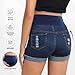 Uillui Women's Summer Maternity Jean Shorts Under Belly Stretchy Denim Shorts High Waist Pregnancy Jorts with Elastic Panel