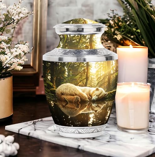 Image of Bear Urn - Urn for Ashes - Cremation Urns for Adult Ashes Women - Adult Urns for Human Ashes Men - Urns for Ashes Adult Female (10 inch Pack of 1)