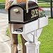 Step2 Mailmaster Hudson Mailbox & Post with Planter, Weather Resistant, Large Outdoor Mailboxes, Made of Durable Plastic, Easy to Install, Flag Included, White & Black
