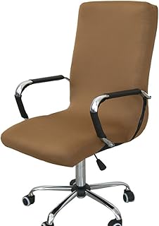 Funda para silla de escritorio de Zyurong, extraíble, lavable, protección para tu silla de oficina, giratoria y de escritorio, tamaño S (solo incluye la funda), café, Medium