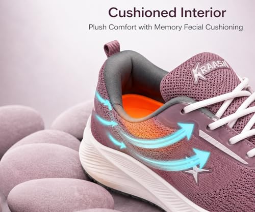 Image of Kraasa Men's Running Shoes | Breathable Mesh Upper | Lightweight Phylon Sole | Cushioned EVA Insole | Comfortable Sports & Casual Sneakers for Gym, Walking & Daily Use