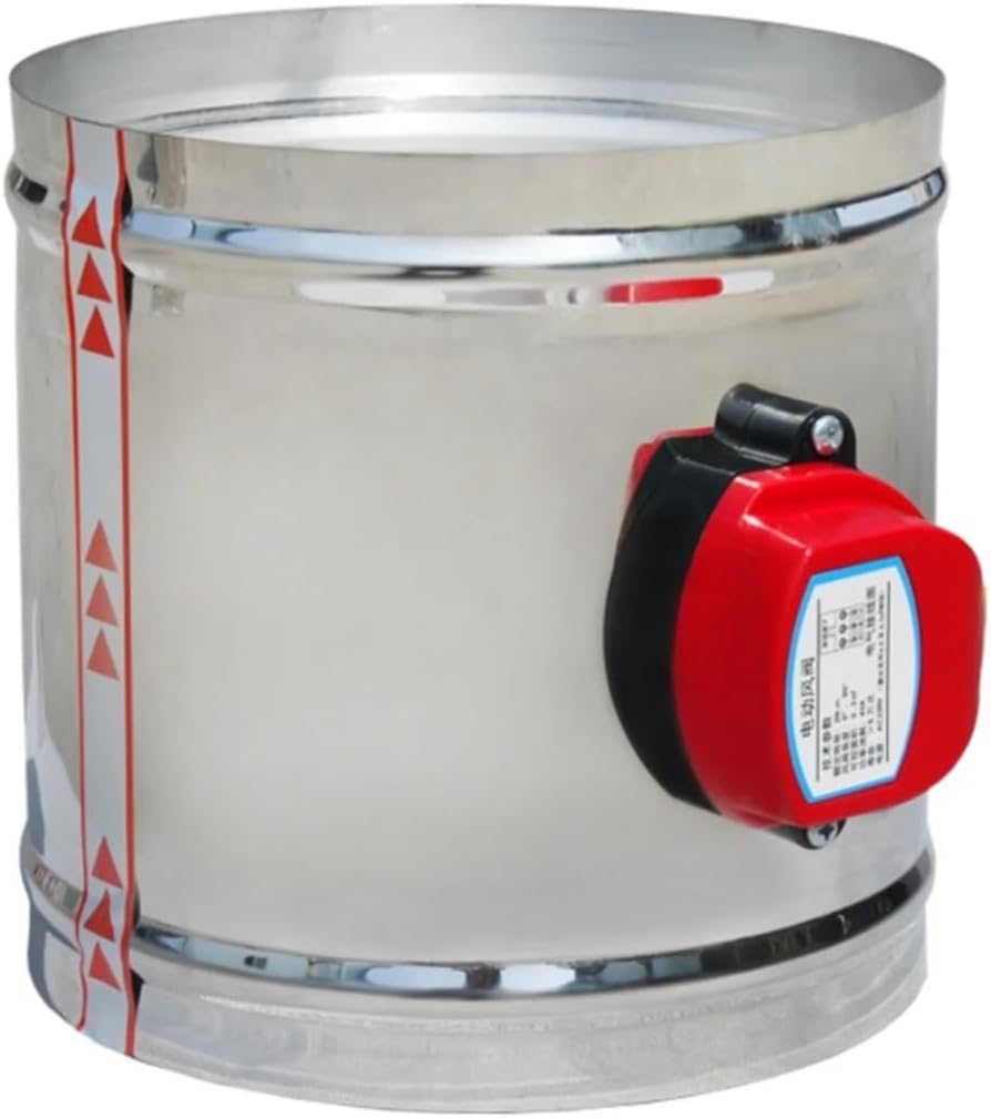 63mm Stainless Steel Air Ventilation Conditioning Motorized Round Duct Volume Control Damper Electric with Actuator(AC220V)